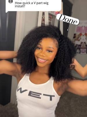 👏🏽How quick a V Part Wig Install? 👀Vshow Upgrade V part wig with adjustable drawstring,a personalized fit for all ladies ❤️ #linkinbio #vshowhair #wigtok #wiginstall #gluelesswig #vpartwig #afrocurlyhair #blackgirlmagic 