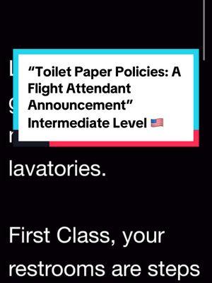 English with Mr. Andrews DUET THIS! Intermediate Level Speaking skill. "Toilet Paper Tiers" #español #aprendeespañol #teacher #azafata #piloto #flightattendant #avion #fpy #fypシ゚viral #spanishteacher #duet #trending #azafata #piloto #comandante #capitan #anuncio #fyp #monologo #divertido #learnenglish #english #englishteacher #pilot #airplane #torredecontrol #airport #breakingnews #tv #news #newsreporter #tonguetwister