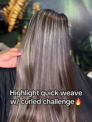 Highlight quick weace with curled challenge🔥#highlighthair #quickweave #leaveout #hairtutorial 