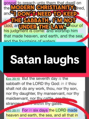 Satan laughs when he hears people reject any part of the Ten Commandments.  . . . . ⬇️ Support! ⬇️ . 📫📫: PO Box 861, Queen City, Tx 75572 📫📫 . 🔥🔥🔥 ⬇️check out my books and support us at the link below⬇️ 🔥🔥🔥  . https://www.theadventtruth.com/ . ➡️ Leave a gift on my videos. . ➡️ Hit the subscribe button in my profile! . ➡️ Subscribe on YouTube! youtube.com/@TheAdventTruth . **tag, share, & follow!**  . . .. .. #Jesus #christiantiktok #christian #biblestudy #bibleprophecy #bible #Sabbath #tencommandments #fearGod #obeyGod #ifyeloveme #10commandments #sda #sdatok #seventhdayadventist #theadventtruth 