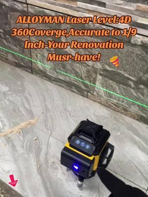 ALLOYMAN Laser Level:4D 360Coverge,Accurate to 1/9 lnch-Your Renovation Musr-have!#alloyman #laserlevel #2025 #tiktokpartner  #TikTokShop #tiktokfinds #yearendsale #alloyman #alloymantools #laserlevel #360laserlevel 