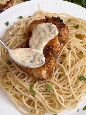 Goldengracekitchen.com. Search "Garlic Parmesan Chicken" This garlic parmesan chicken pasta is a quick and easy recipe perfect for any night of the week. Seasoned boneless skinless chicken thighs cooked in the air fryer are smothered in a rich, creamy garlic parmesan sauce to create a dish that takes you to Olive Garden but from home. #goldengracekitchen  #copycatrecipes #garlicparmesanchicken #olivegardencopycat #chickenpasta #garlicchicken #glutenfreepasta #glutenfreedinner #glutenfreelifestyle