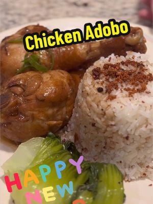 Happy New Year! 🎉 Decided to make a Filipino dish that is made in many different ways 🍴, because who needs consistency when it comes to deliciousness? 😋 This Filipino national dish is called adobo 🍲, and it's one of the most famous yet delicious and easiest dishes to make 🤩, which is probably why everyone's grandma has their own secret recipe 🤫. 1 lb Chicken drummies 🍗  1/3 cup brown sugar or palm sugar 10 or more whole Garlic cloves 5-6 Bay leaves A few slices of Ginger 3 tbsp whole Black pepper corns 1 cup water  1 cup soy sauce 3/4 cup vinegar Green Onions What's the plan to not completely abandon your New Year's resolutions by February? Mine's to cook more for you lovely people. What's yours? Comment below👇  . . . Chicken Adobo 📍  🐔 x 🇵🇭  #chickenadobo #filipinocuisine #sinangag #garlicfriedrice #pinoydishes #masarap #HNY 