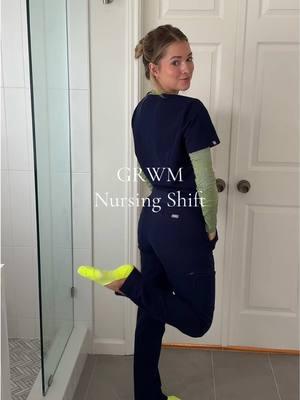 GRWM for a little Sunday Shift 🤍 #nursesoftiktok #nurselife #nurse #12hourshift #figsscrubs #lululemon #scrublife #scrubs #grwmroutine #nursegrwm 