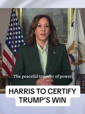 Vice President Harris will certify President Trump’s election win today.  #harris #trump #president 