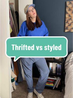 Thrifting 🤝 Styling  #grwm #pajamapants #comfyoutfit #thriftingvsstyling #styletips #thriftedoutfits #winterfashion #stylingideas #OOTD #stylechallenge 