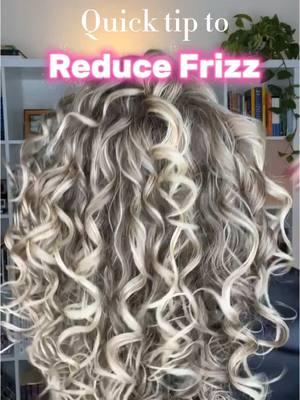 If you want less frizz, try this simple tip! I don’t mind frizz because it comes with volume.  But I know a lot of curlies want less frizz. Scrunching up toward the scalp can cause frizz.  Try squishing the curls along the lengths instead of scrunching. #curlyhair #curlygirl #curlyhairroutine #curlyhairtutorial #wavyhair #naturallycurly