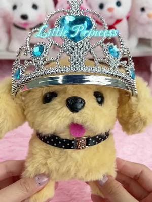 The puppy said, “Today I’m the golden retriever princess!” 👑👑👑 #puppy #golden #retriever #princess #pet #electronicpet 