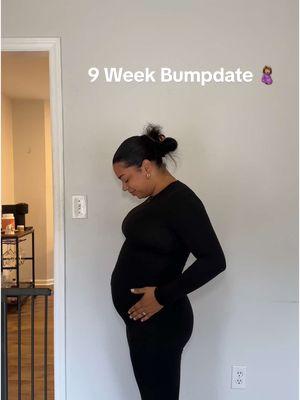 The Blump is Blumping 🤰🏽☁️🤞🏽 ✨Draft from 10/16/24✨ #bumpdate #9weekspregnant #1sttrimester #babynumber2 #MomsofTikTok 