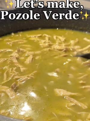 Bring a pot of water to boil and add salt/chicken bouillon, half an onion, garlic cloves and bay leaves. Add your chicken. Cover and cook for 30min, remove and shred. Rinse a 110oz can of hominy and let it simmer in the pot of water for 20minutes. In the meantime roast 12 tomatillos, 2 poblano peppers, and 2 jalapeños with a little oil. Once the tomato’s soften and change color they’re ready. Add everything into a blender, including the onion/bayleaves/garlic from the pot that cooked the chicken. Don’t forget to peel and deseed your poblano peppers. Add water, chicken bouillon, cumin, black pepper, cilantro and cloves (optional) and blend until smooth. Add to pot with hominy and add shredded chicken. Let simmer for another 10 minutes.  #pozole #pozoleverde #dinner 