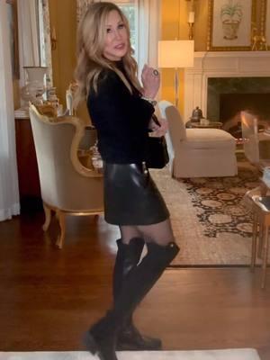 Perfect leather skirt from @alice + olivia paired with a sweater from @madewell and @Stuart Weitzman boots. #fashionover50 #outfitoftheday #whattowear #crazyblondelifeblog #whatiworetoday #mystyle #OOTD #outfitoftheday #winterstyle 