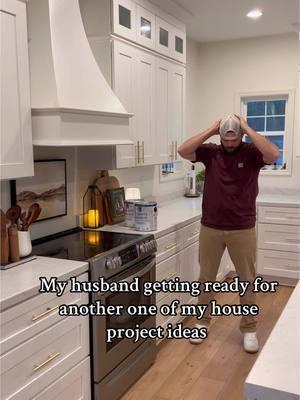 My husband getting ready for another one of my house project ideas 😂😂  #couplestiktok #coupleshumor  #diyhomeprojects #DIY #homerenovation #homereno #buildergradeupgrade #homemakeover #organicmodern #homeupgrade #diyhome #homedecor #marriagehumor