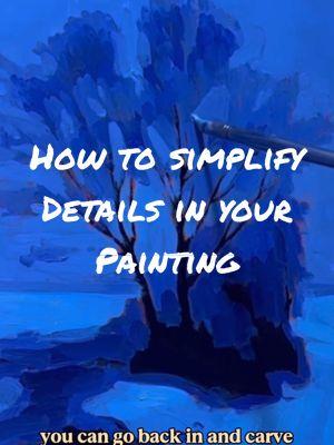 A technique that works on more than just trees! Any area of your painting that has a lot of busy detail is often more easily expressed by simplification. It might seem counterintuitive to achieve high-detail with a lack there of, but as you can see from this demo, it really works! 💜 #painting #paintingtips #arttips #arttechniques #paintingtutorial 