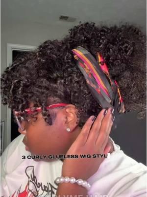 3 curly wig hairtyles you can get when you have a curlyme wig💓💃 #trending #fyp #forupageシ #wigtok #shorthair #curlyhair #gluelesswig #wigfluencer #hairvideos 