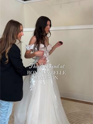 A little bubbly, a lot of dresses, and even more YES moments 🤍 Congratulations to all of our brides who said yes to their dress this weekend!  #Weddingdressshopping #weddingdress #2025bride #bonbonbelle #wibride #weddingdressinspo #2026bride #bridalshoppingexperience #weddingdressshoppingtips bridal shop, Wisconsin bridal shop, bride