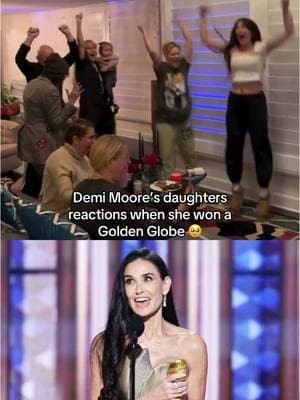 Gotta #cheer for #mom 🙌🙌 (via rumerwillis/IG) #goldenglobes #award #winner #demimoore #wholesome 