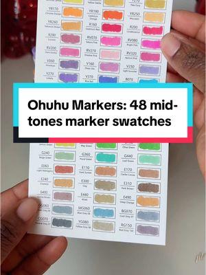 Swatch the 48 Ohuhu midtone markers with me❣️ #ohuhumarkers #markerswatches #markerswatching #colorwithme #coloringforfun #giftideas #coloring #tiktokshoplastchance #NewYearNewAura #spotlightfinds #tiktokjumpstartsale #TikTokShopLoveAtFirstFind