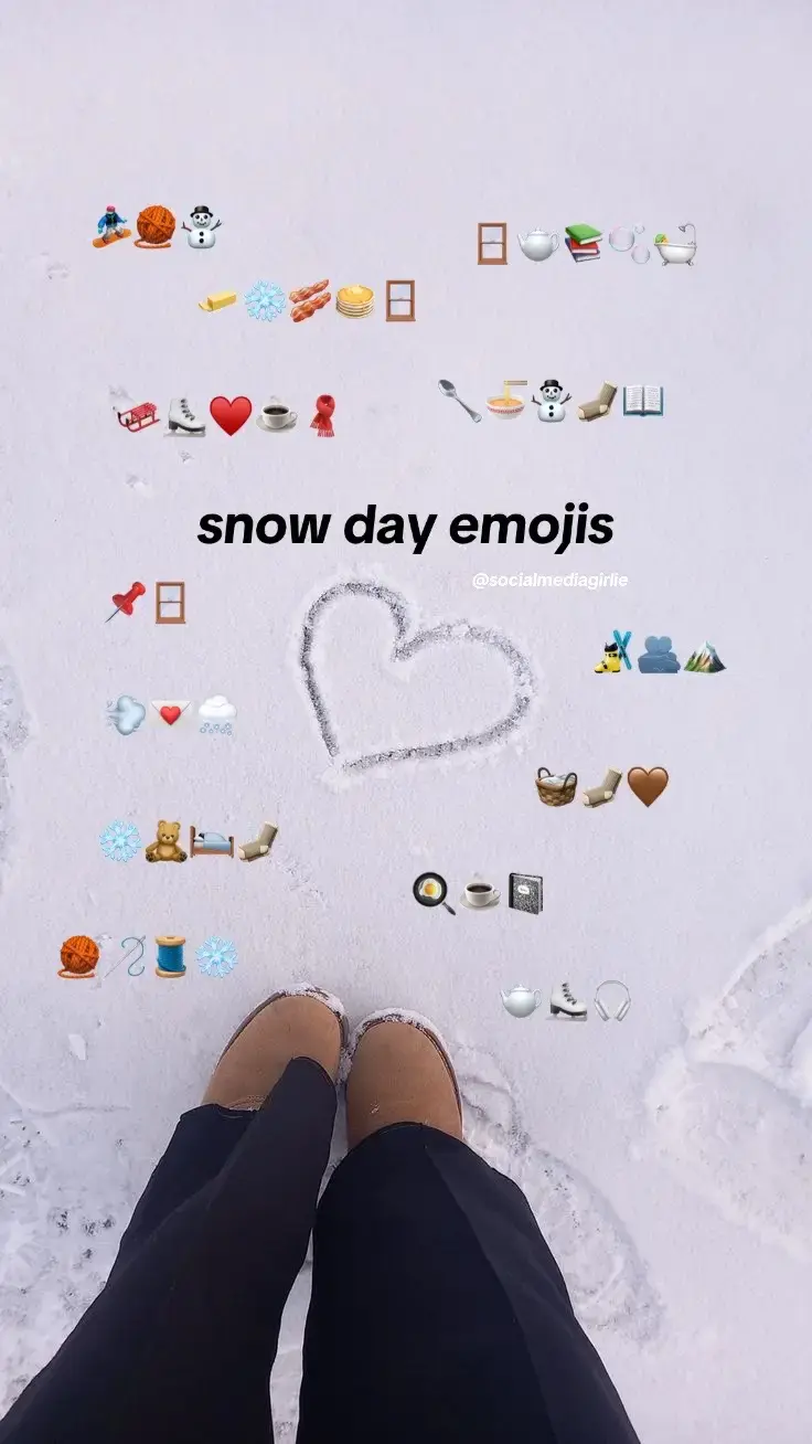 cutie emojis to use on your snow day!⛸️ #snowday #snow #snowing #snowboarding #skiing #emoji #emojis #emojicombos #emojicombination #caption #captionhelp #captionideas #captions 