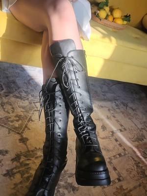 I didn't expect this Women's Punk Style Lace Up Knee High Boots will be so light, so comfortable and so cool! Love it! #Fashionableboots #Wedge  #Boots #Platform #Y2k #comfyshoes #Walkingplatfor #80s #fashion  #ThighHighBoots #gothic  #ValentinesDay  #GiftforHer #punkstyle #ttsdelightnow #giftguide #newyearnewaura #starcreatorcompetition  #starcreatorcompetition 