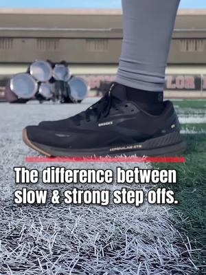 Can you spot the difference? 🧐 . Stepping out of a hold exposes timing errors.⏱️ . If your weight is back in your heels, you’ll likely be slow on the step off.🐢 . By shifting your weight slightly forward onto your toes (60/40 split), you are loading your weight and prepping for an explosive step off.💥 . This subtle weight shift can take your marching band step offs from good to great.🏆 . Make the choice to be great.✅ . #marchingband #drumcorps #dci #wgi 