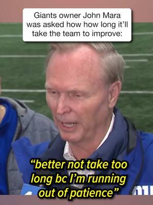 John Mara expects a quick turnaround for the Giants #giants #nygiants #nfltiktok 