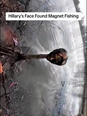 Hillary's Face Found Magnet Fishing...Creepy #magnetfishing #Outdoors #treasurehunting #treasure #creepy #creeptok 