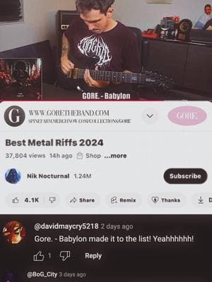 ICYMI... @Nik.Nocturnal named Babylon a top Metal Riff of 2024! Which riff from our new EP A Bud That Never Blooms is your favorite? 🌸🖤 • • #metalcore #niknocturnal #bestof2024 #goretheband #shoegaze #loathe #deftones #evanescence #flyleaf #sleeptoken #altmetal #sxmoctane #spiritboxfans #deftonesgirl