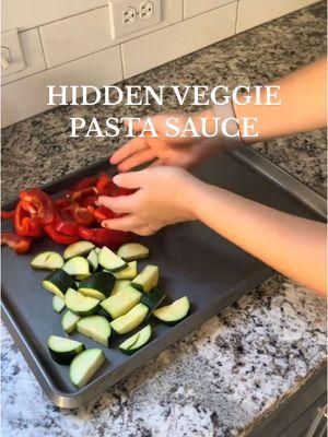 Toddler approved Hidden veggie pasta sauce 🫑🥕🧅🍝  Having a picky two year old means getting creative! My daughter only wants to eat pasta and berries these days so    finding ways to sneak in some veggies has been interesting 😆 this pasta sauce has come in clutch and to my surprise, it is even a hit with my husband! Weve been adding it to our pasta as well because we could be better about eatting our veggies too 😅 perfect for the whole family!  RECIPE:  - two bell peppers  - one medium sweet potatoe - two carrots - one zucchini  - half an onion  - garlic  - season with salt, pepper and italian seasoning  - roast veggies at 400 for 30 minutes - blend and add chicken broth, water, or whater liquid you prefer until you reach desired consistency  - enjoy!! * can be stored in the fridge for 5-7 days or in the freezer for 3-6 month ❤️ #toddlerrecipes #hiddenveggies #homemadepastasauce #healthyrecipes #toddlereats #toddlercooking #vegtables #pickyeaters #momtips #blwideas #healthytoddlermeals 