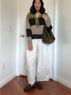 earthy tones >>> 🤎🤍🫒 #winterfashion #cos #barrelpants #winteroutfit #petitefashion @FRĒDA SALVADOR 