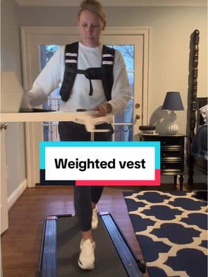 Using a weighted vest combined with my daily step goal helped me lose almost 10 lbs in 2024. Pick one that’s no more than 10-15% of your body weight. I love this one because it’s bouncy and feels comfortable and natural as you walk with it. #weightedvest #walkingpad #healthgoals #burncaloriesathome #healthgoals #walkiing #10Ksteps 