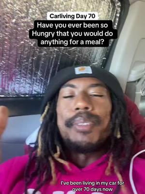 Have you ever been so hungry that you would do anything for a meal? What would you do? Would you like to see more content from this crazy journey? Lmk 💬  #solotravel #storytime  #foodtiktok #foodwaste #carlife #carliving #vanlife #realitycheck 