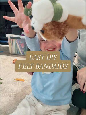 This easy DIY took less than 5 minutes and now my buddy can “fix” all of his animals’ boo boos! ❤️‍🩹🩹 #felt #diycraft #bandaid 