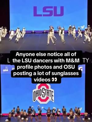 Anyone else notice? 👀 @Sammy McFadden and @Carsen R. you’re definitely behind this 👀  @OSUDT @LSU TIGER GIRLS  #udanationals #collegenationals #ohiostateuniversity #lsu #pom #hiphop 