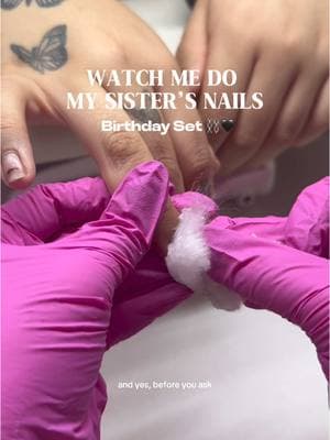 watch me do my sister’s birthday nails 🖤⛓️‍💥💅🏼 #nails #nailtech #sisternailtech #birthdaynails #cybercorenails #fyp #nailart #gelxnails 