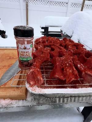 Smoking ribs in the snow. #snowstorm2025 #delaware #delawarebeaches #rubmymeat 