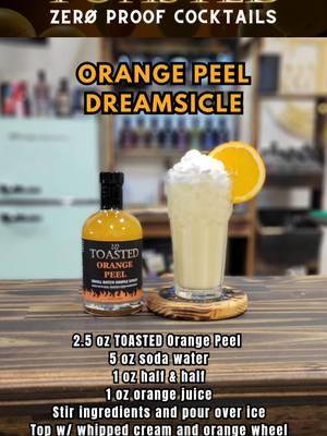 Celebrate Dry January with a burst of flavor! Our Orange Peel Dreamsicle zero-proof cocktail combines TOASTED Simple’s Orange Peel Simple Syrup with soda water, a splash of orange juice, cream, and a dreamy whipped cream topping. Finished with an orange wheel garnish, it’s a sip of pure delight—no spirits needed! 🍊✨ #DryJanuary #TOASTEDZeroProofCocktails #TOASTEDSimple #TOASTEDCraftCocktails #OrangePeelDreamsicle #MocktailMagic 