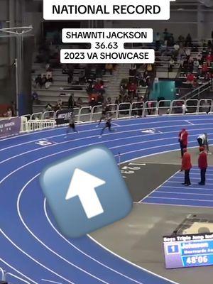 Remember when Shawnti Jackson threw down this MONSTER 36.63 300m to break the high school indoor national record at the 2023 VA Showcase?! 🫢 It’s getting closer to the 2025 VA Showcase, streaming LIVE on FloTrack and MileSplit! #fyp #trackandfield #highschool #nationalrecord #sprints #vashowcase 