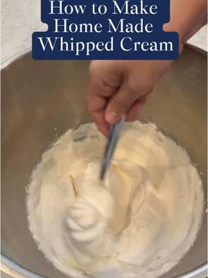 Here is a quick video of how to make home made whipped cream with just 3 ingredients😋 We always have this on hand for the kiddos & it only takes about 5 minutes to make!!! - 2 Cups Heavy Cream - 1/4 Cup Sugar - 1 T Vanilla Extract #kitchenwithbritt #quickrecipes #EasyRecipe #whippedcream #kitchentips #funrecipes #whippedcreamfrosting 