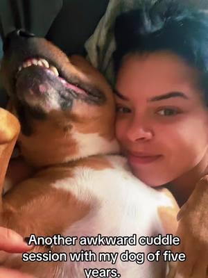 I can’t tell if she is happy or extremely uncomfortable 😂😂😂😂 #dogsoftiktok #funny #awkwarddog 