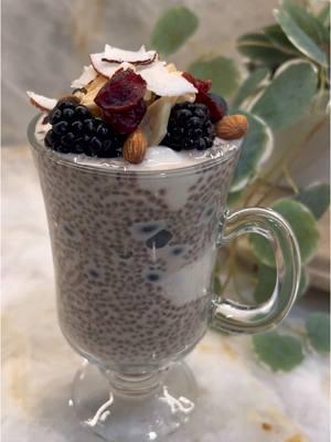 Chia seeds pudding dessert Tonight, I was craving ice cream and almost indulged in my favorite Häagen-Dazs Chocolate Chocolate Chip. But after a quick glance at the calorie count, I put it back in the freezer. Instead, I whipped up this amazing chia pudding—healthy, satisfying, and absolutely delicious! Ingredients: 1/4 cup chia seeds 1 cup milk 1 tsp vanilla extract  1 TBSP cocoa powder 1 TBSP honey 1 cup yogurt 1 banana Honey   1 TBSP Almonds 1 TBSP Cranberry 1/2 cup Blueberry 1/2 cup Blackberries 1 TBSPCoconut  #chia #chiapudding #chiaseedpudding #howtomakechiapudding #chiapuddingrecipe #chiaseeds #chiaseedpuddingrecipe #chiapuddingrecipes #veganchiapudding #howtomakechiaseedpudding #ketochiapudding #chiaseedsbenefits #ketochiaseedpudding #makechiaseedpudding #veganchiaseedpudding #paleochiaseedpudding #easychiapuddingrecipe #chiaseedsforweightloss #chiaseedspudding #chiapuddingparfait #recipechiaseedpudding