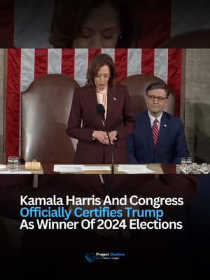 VP and Congress Certify Elections… Follow for more insightful posts. In a landmark session on January 6th, Congress officially certified President-elect Donald Trump’s victory over Vice President Kamala Harris, securing his return to the White House with 312 electoral votes to Harris’s 226. The certification, a final procedural step before Trump’s inauguration on January 20, unfolded smoothly, marking a sharp contrast to the contentious events of four years ago. Vice President Harris presided over the session with a composed demeanor, announcing the results without objections. Republicans celebrated with a standing ovation, and bipartisan applause followed as the session concluded. Despite heavy snowfall in Washington D.C. and heightened security measures reminiscent of the January 6th Capitol attack in 2021, the proceedings ran without interruption. Trump, observing from Mar-a-Lago, referred to the certification as a “big moment in history,” #Politics #USCongress #DemocracyInAction #PeacefulTransferOfPower #DonaldTrump #KamalaHarris #Election2025 #ElectoralCollege #PoliticalNews #HistoricMoments #CapitolHill #USPolitics #AmericanDemocracy #GovernmentProcess #Inauguration2025 #Leadership #NewsUpdate #BreakingNews #PoliticalHistory #NationalSecurity #CapitolBuilding #Bipartisan #ElectionCertification #CongressionalSession #USHistory #PoliticalEvents #WashingtonDC #Democracy