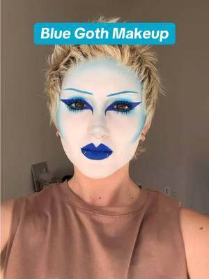 Our Sunset Makeup blue goth look 🫐 #gothmakeup #gothmakeuptutorial #gothmakeuplook #tradgothmakeup #tradgoth #altmakeup 