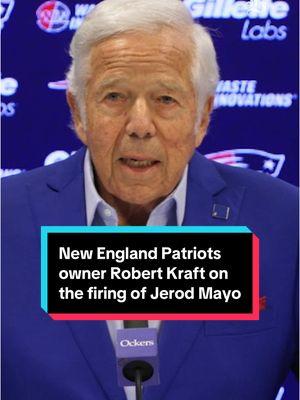 A day after firing coach Jerod Mayo within an hour of the Patriots’ season-finale win over the Bills, team owner Robert Kraft met with the media to explain the timing and reasoning behind his decision. New England will now conduct a search for its third coach in three seasons. Click on the link in our bio to read more takeaways. Reporting by Amin Touri. Video produced by Randy Vazquez. #jerodmayo #robertkraft #newenglandpatriots #nfl 