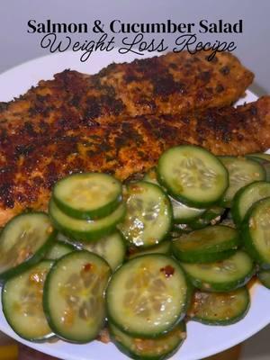 Salmon and Cucumber salad for Weight Loss 😋 Ingredients: Salmon Cucumber Garlic Chili Onion Crunch  Soy sauce or coconut amino‘s Sesame Oil  Seasoning: McCormick Garlic and Herb, Paprika, Parsley Flakes, Onion powder My Weight Loss CookBook is now available 🎊  Cookbook is available: Www.bodybymish.com  #weightlossjourney #weightlosstransformation #weightlossinspiration #weightloss #weightlosstips #reels  #workoutmotivation #workoutRoutine #gettingfit #BeginnerWorkOut #youtube #recipes #weightlossrecipes #WeightLossJourney #HealthyRecipes #ProteinAndFiber #SustainableEating #HealthyLiving #CookbookRelease #LoseWeight #MaintainWeightLoss