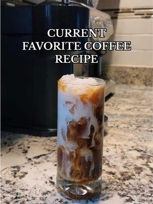 how I make my current favorite coffee recipe!! ✨☕️💕 #cinnamonbunlatte #icedlatte #icedlatterecipe #coffeerecipe #coffeeathome #milkswirl #coffeeaesthetic #morningcoffee #carameldrizzle #espressooverice 