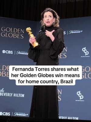 Fernanda Torres shares how her #GoldenGlobes win and her film “I’m Still Here” are being received in her home country of Brazil: “I would like to think that the Golden Globes makes Brazil a very happy country with this award today.” #fernandatorres #brazil 