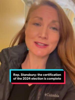 The Certification of the 2024 election is complete. The peaceful transfer of power is the hallmark of our democracy.  It is a day of mixed emotions. As we move forward, there are so many dedicated to serving our communities and the continued work to build a more perfect union. The work continues. ❤️ #repstansbury #congress #melaniestansbury #houseofrepresentatives #119thcongress #2024election 