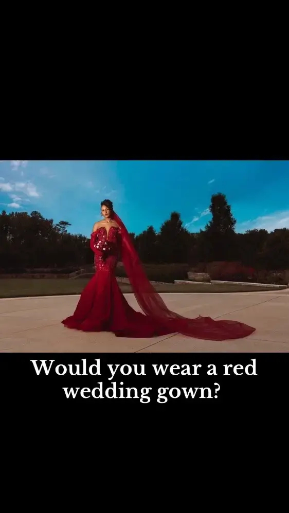 If not, what color would you wear?  #question #questionoftheday #redweddingdress #nontraditionalwedding #bridalwear #couture #weddingdress #weddingtiktok #mellacouture #fypシ 