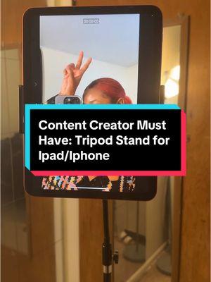 I FINALLY found a tripod that can fit my 10th gen pad, and it comes with a phone holder too! You can adjust the height & angle to your liking! #ipadstand #tripodstand #contentcreators #contentcreatormusthaves #tiktokshopfinds #smallcontentcreators #contentcreatorsoftiktok 