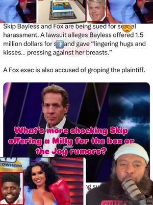 The internet reacts to shocking details in new documents about Skip Bayless offering a woman $1 million dollars ! And finding out Joy Taylor was dating Emmanuel Acho in the FS1 lawsuit!! #skipbayless #joytaylor #emmanuelacho #foxsports #fs1 #shannonsharpe #sports #bulturepod #dating #tmz #tmzsport #news 